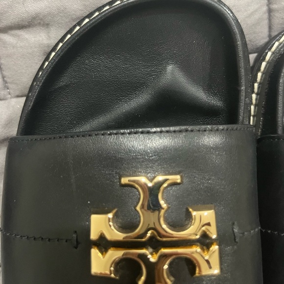 Tory Burch Everly Anatomic Lug Paris Nappa Slide black 5.5 beach - Picture 3 of 6